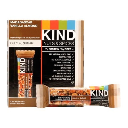 Kind KIND Nuts and Spices Bar, Madagascar Vanilla Almond, 1.4 oz., 12/Box 17850